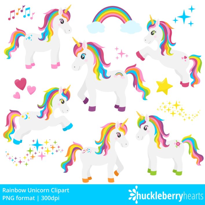 Rainbow Unicorn Clipart - Fantastic Graphic Design Resources