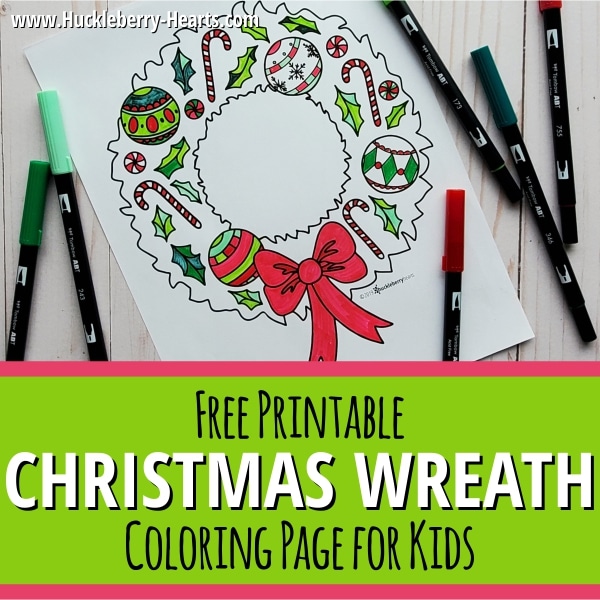 christmas wreath coloring pages