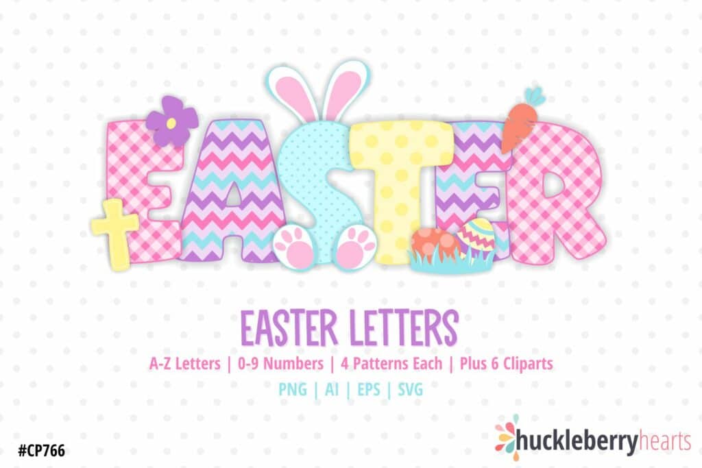 Easter Letters Clipart | Easter SVG Letter Set - Huckleberry Hearts