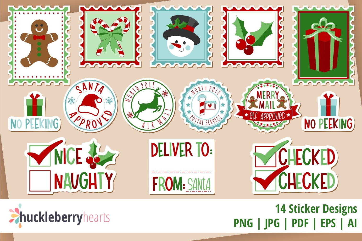 Holiday Stickers Bundle Printable Stickers png