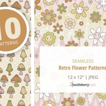 Assorted Retro Style 70s Seamless Patterns Set
