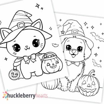 Assorted Kids Halloween Themed Coloring Pages